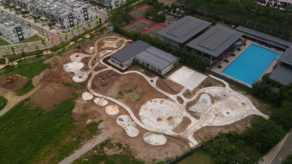 Cập nhật tiến độ xây dựng công viên cây xanh cạnh nhà câu lạc bộ khu đô thị Gamuda Gardens, Yên Sở, Hoàng Mai, Hà Nội